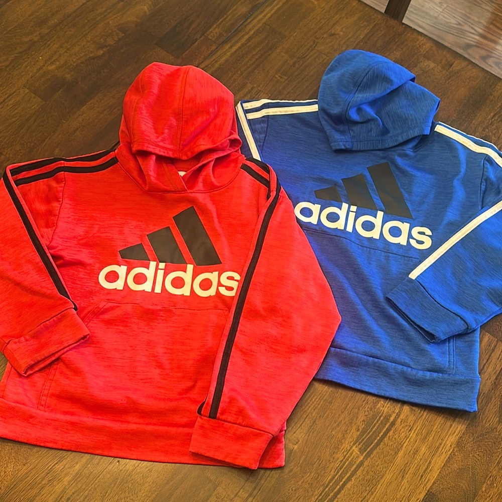 Boys Adidas Hoodies, Size 6, Red and Blue